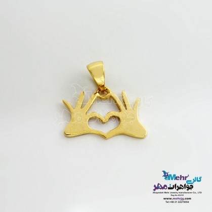 آویز طلا - طرح دست و قلب-MM1428 آویز طلا - طرح دست و قلب-MM1428
